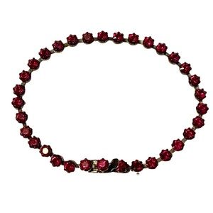 Vintage Ruby Rhinestone tennis Bracelet